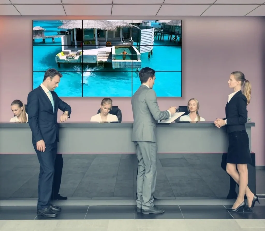 digital video wall for hotel reception 1